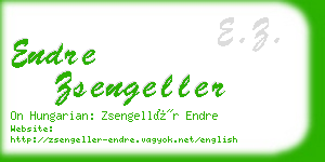 endre zsengeller business card